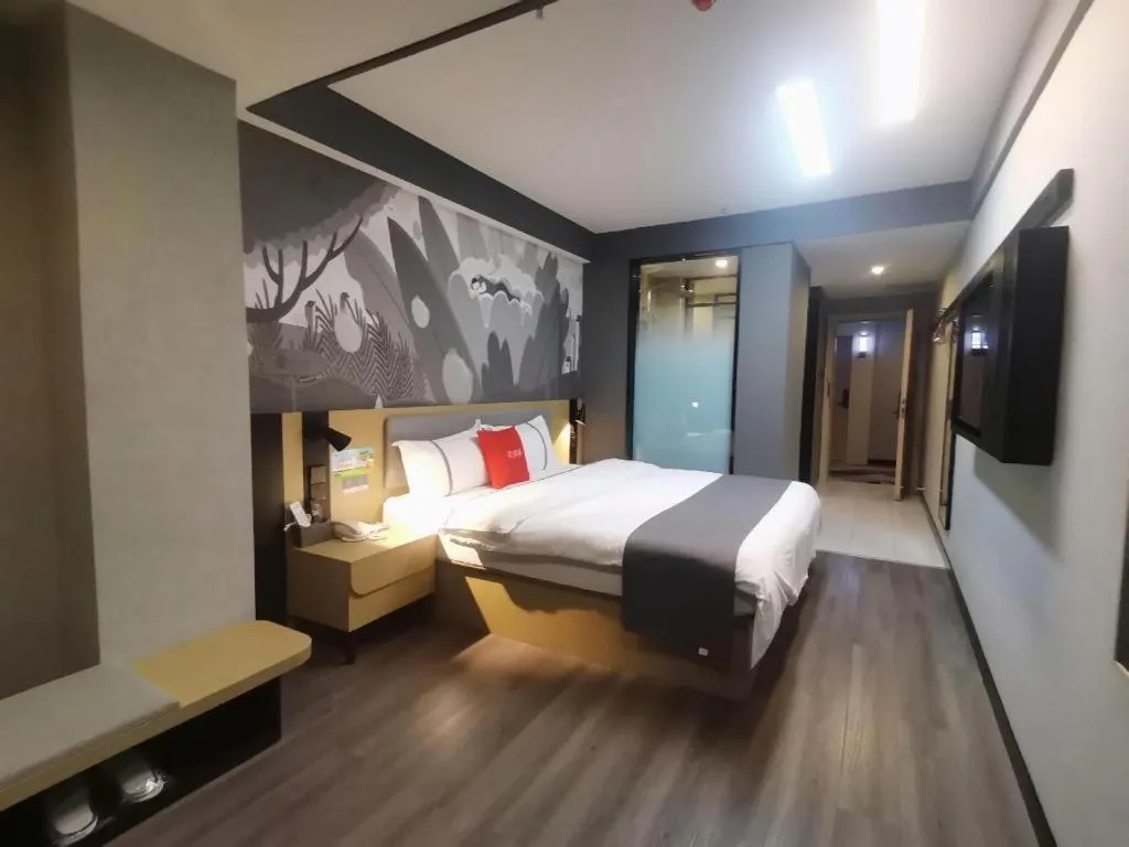 Bed in Thank Hotel Shanxi Lvliang Zhongyang County North Fengcheng Street