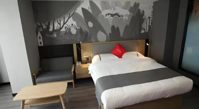 Bed in Thank Hotel Shanxi Lvliang Zhongyang County North Fengcheng Street