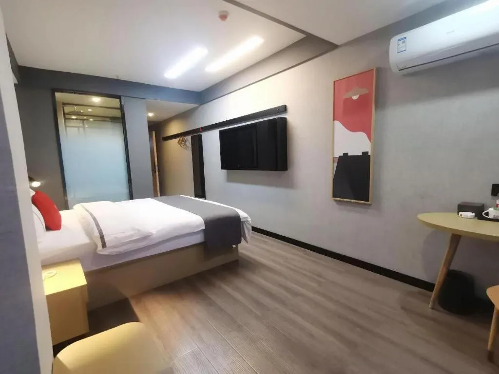 Bed in Thank Hotel Shanxi Lvliang Zhongyang County North Fengcheng Street