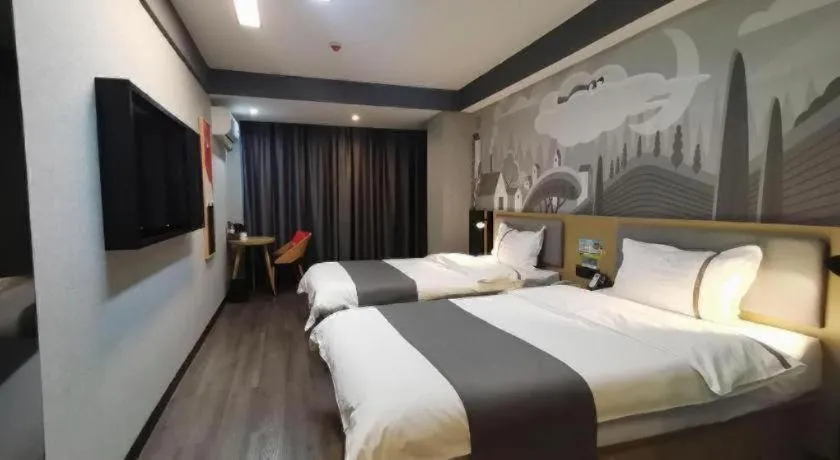 Bed in Thank Hotel Shanxi Lvliang Zhongyang County North Fengcheng Street
