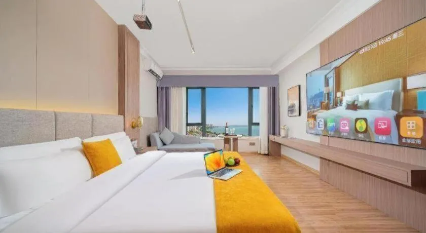 Bed in Poltton International Service Apartment Shanwei Urban District High-speed Railway Station