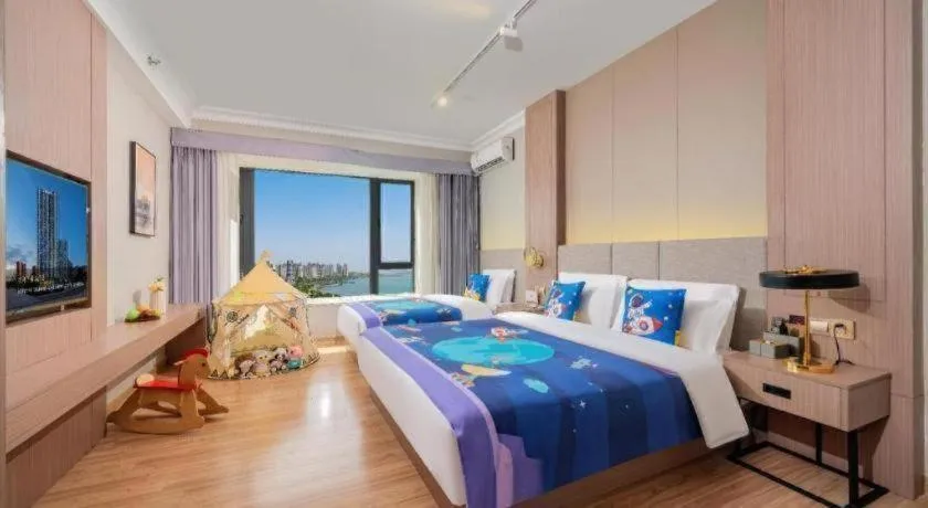 Bed in Poltton International Service Apartment Shanwei Urban District High-speed Railway Station