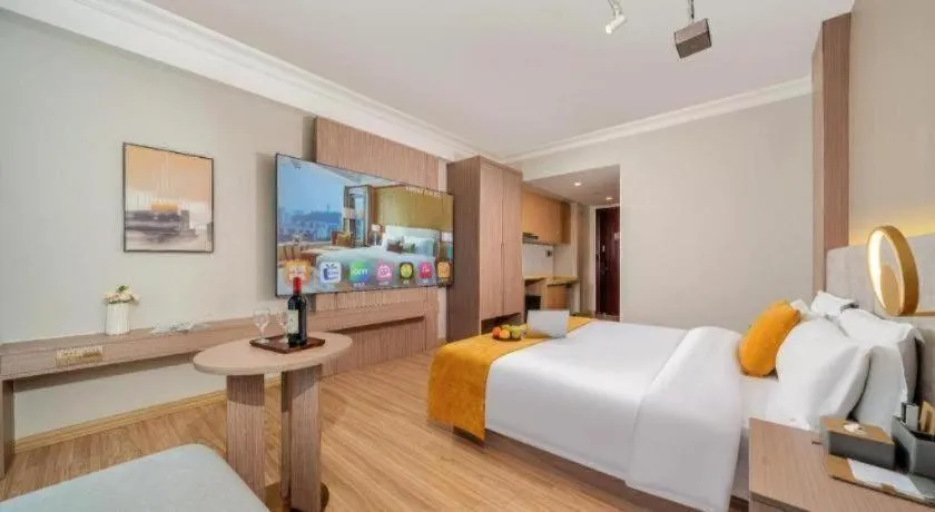 Bed in Poltton International Service Apartment Shanwei Urban District High-speed Railway Station