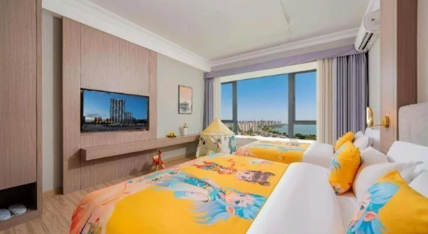 Bed in Poltton International Service Apartment Shanwei Urban District High-speed Railway Station