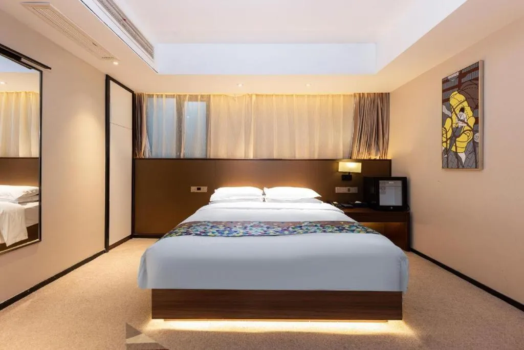 Bed in Borrman Hotel Wuhan Hankou Railway Station Metro Station