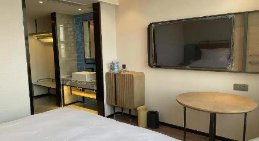 Bed in Echarm Hotel Nanjing Expo Center Olympic East Metro Station