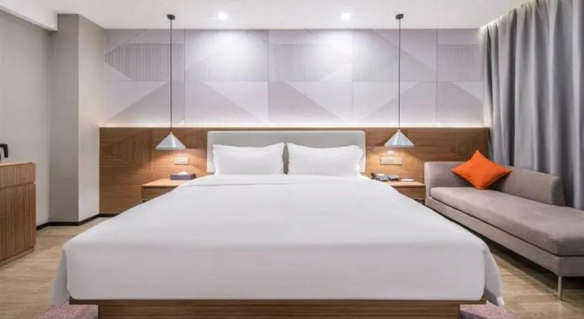 Bed in Borrman Hotel Wuhan Yellow Crane Tower Fuxing Road Metro Station