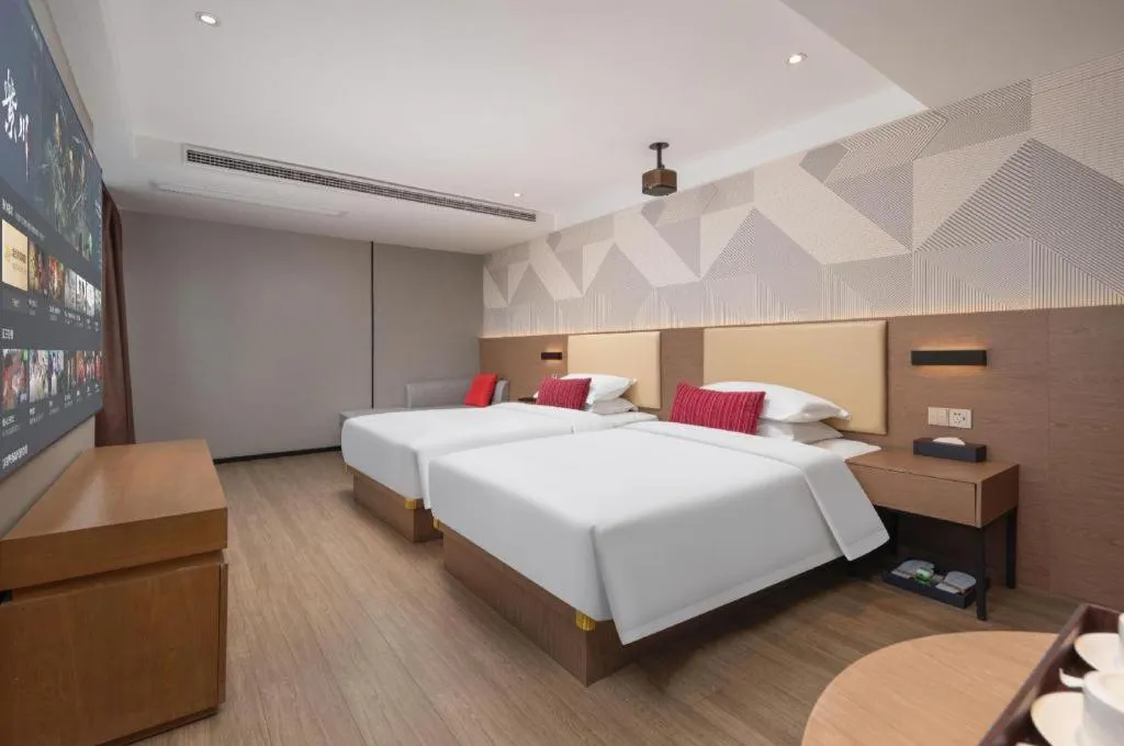 Bed in Borrman Hotel Wuhan Yellow Crane Tower Fuxing Road Metro Station