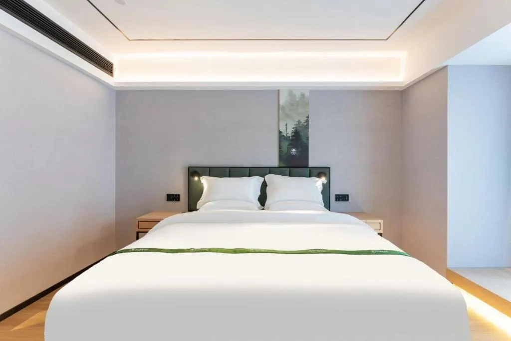 Bed in GreenTree Inn Jinan West Station Exhibition Center