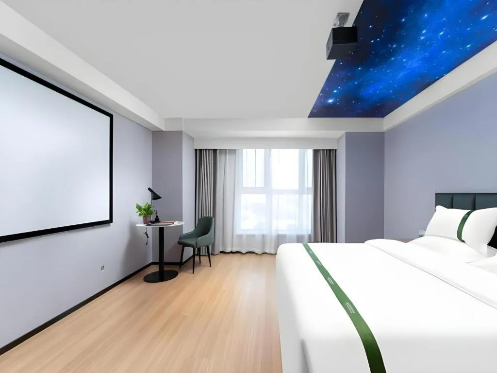 Bed in GreenTree Inn Jinan West Station Exhibition Center