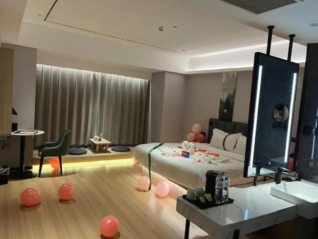 Bed in GreenTree Inn Jinan West Station Exhibition Center