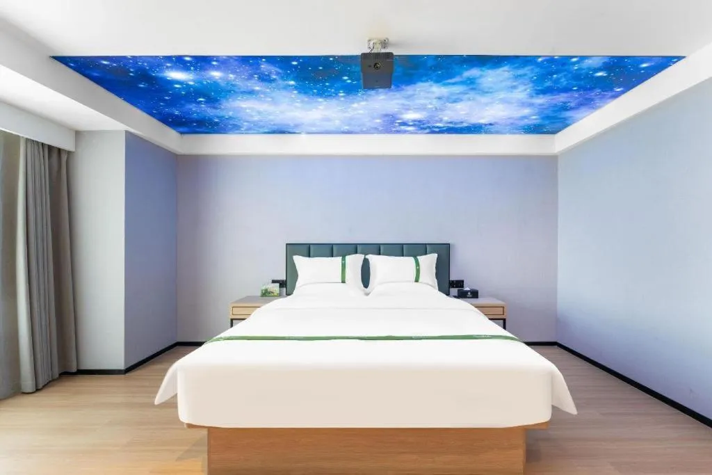 Bed in GreenTree Inn Jinan West Station Exhibition Center