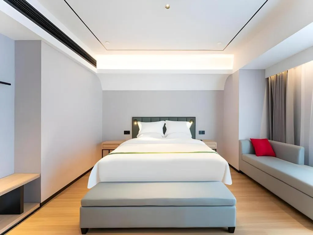 Bed in GreenTree Inn Jinan West Station Exhibition Center