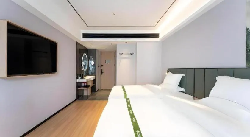Bed in GreenTree Inn Jinan West Station Exhibition Center