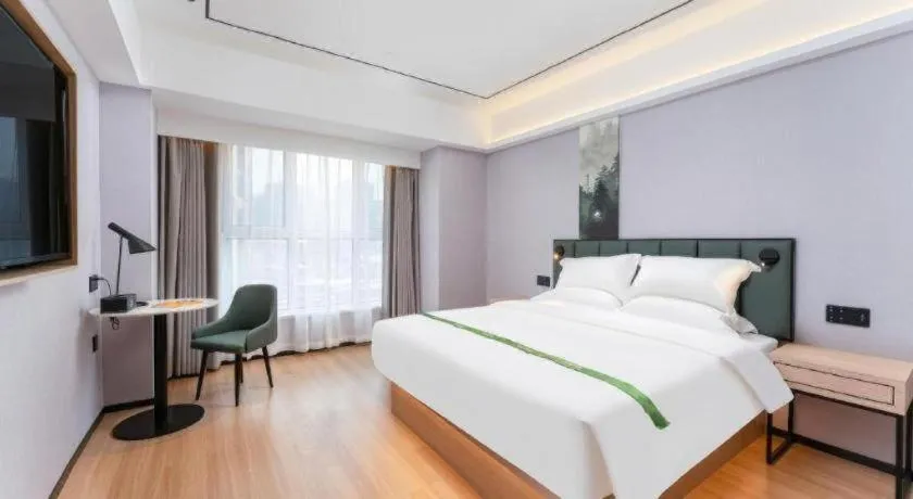 Bed in GreenTree Inn Jinan West Station Exhibition Center