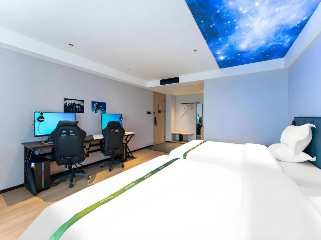 Bed in GreenTree Inn Jinan West Station Exhibition Center