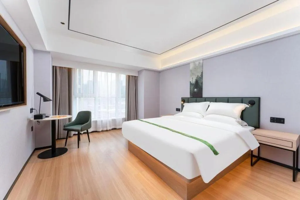 Bed in GreenTree Inn Jinan West Station Exhibition Center
