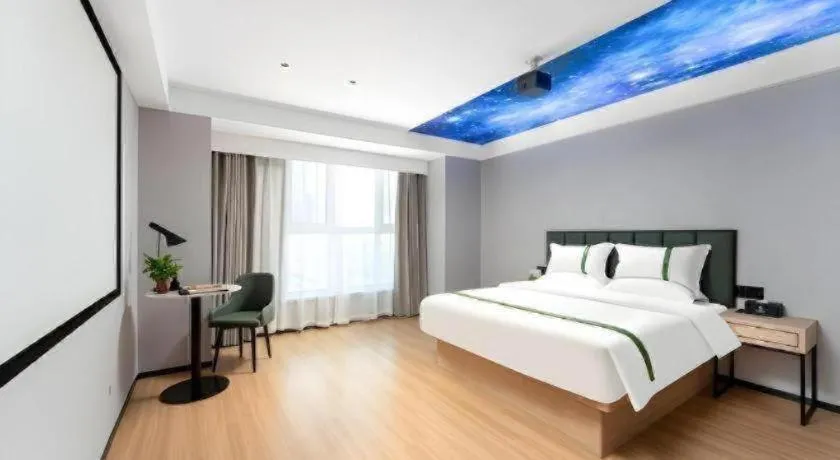 Bed in GreenTree Inn Jinan West Station Exhibition Center