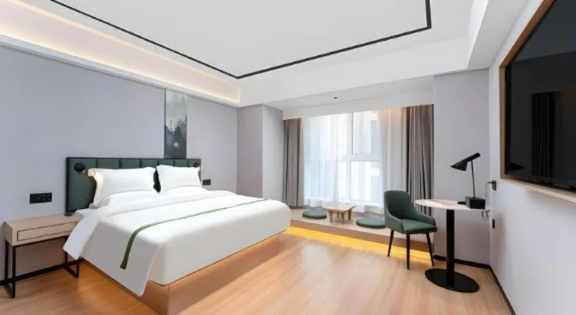 Bed in GreenTree Inn Jinan West Station Exhibition Center