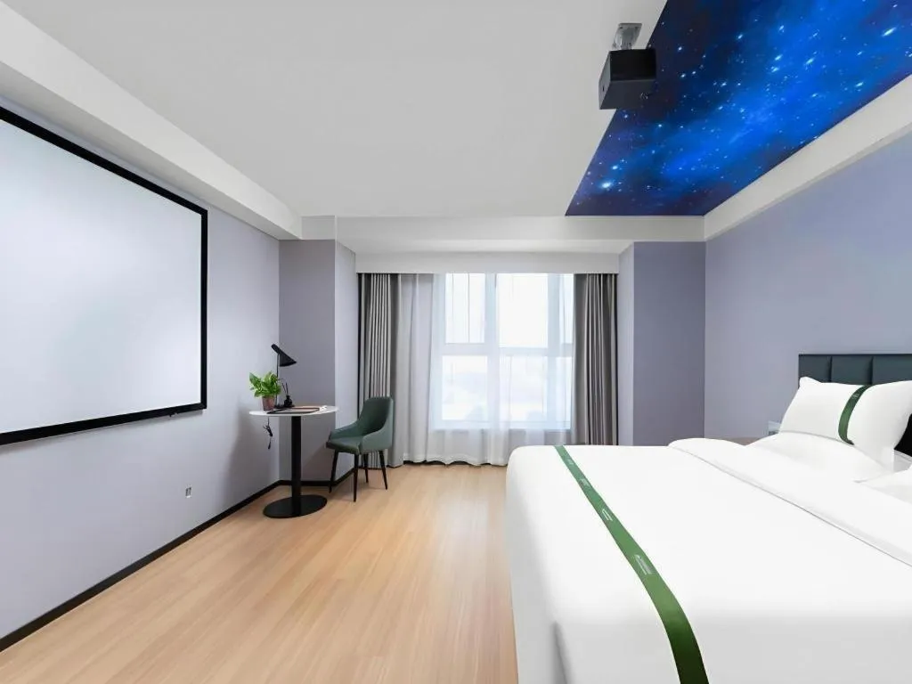 Bed in GreenTree Inn Jinan West Station Exhibition Center