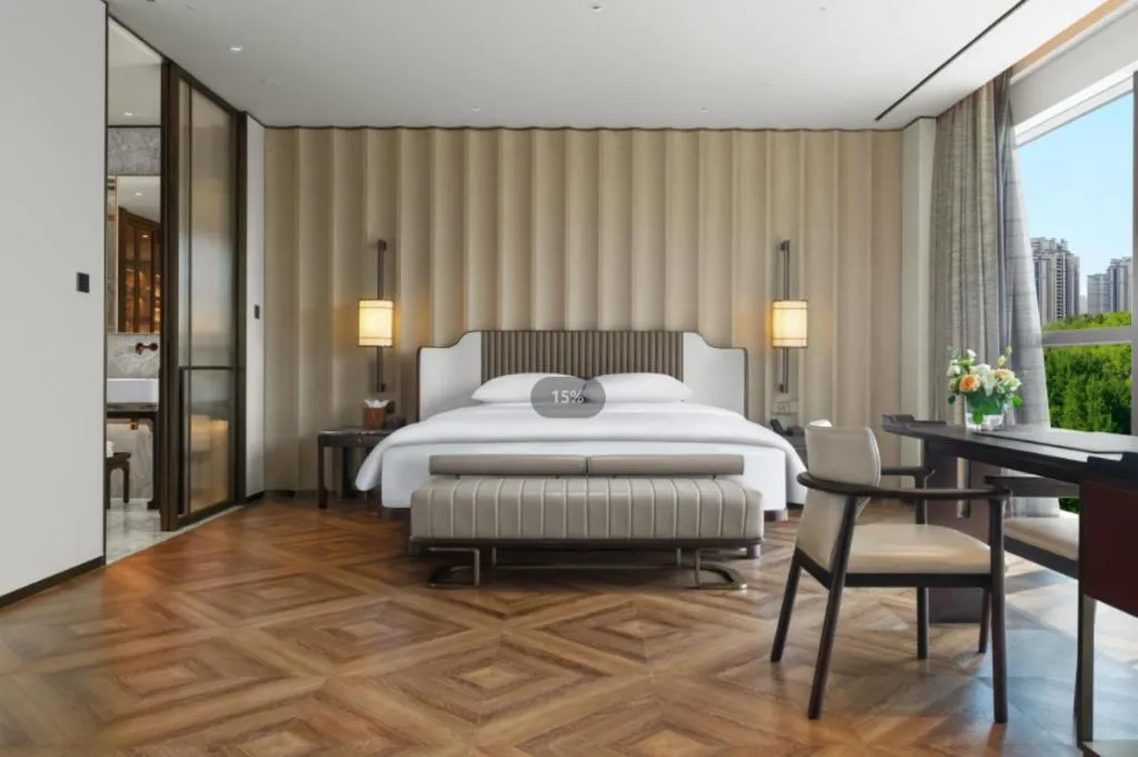 Bed in Mumian Rizhao Hotel