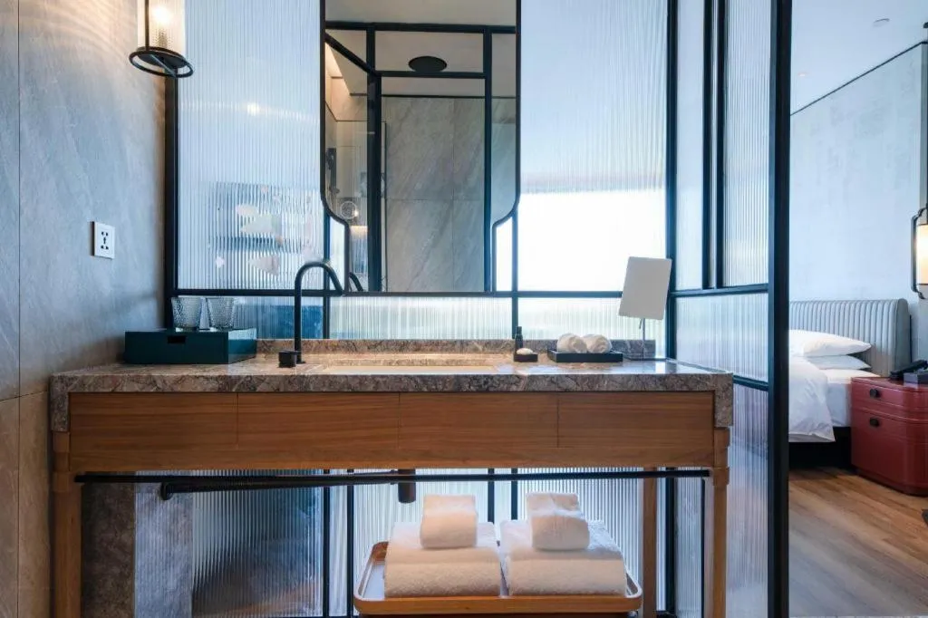 Bed in Mumian Rizhao Hotel