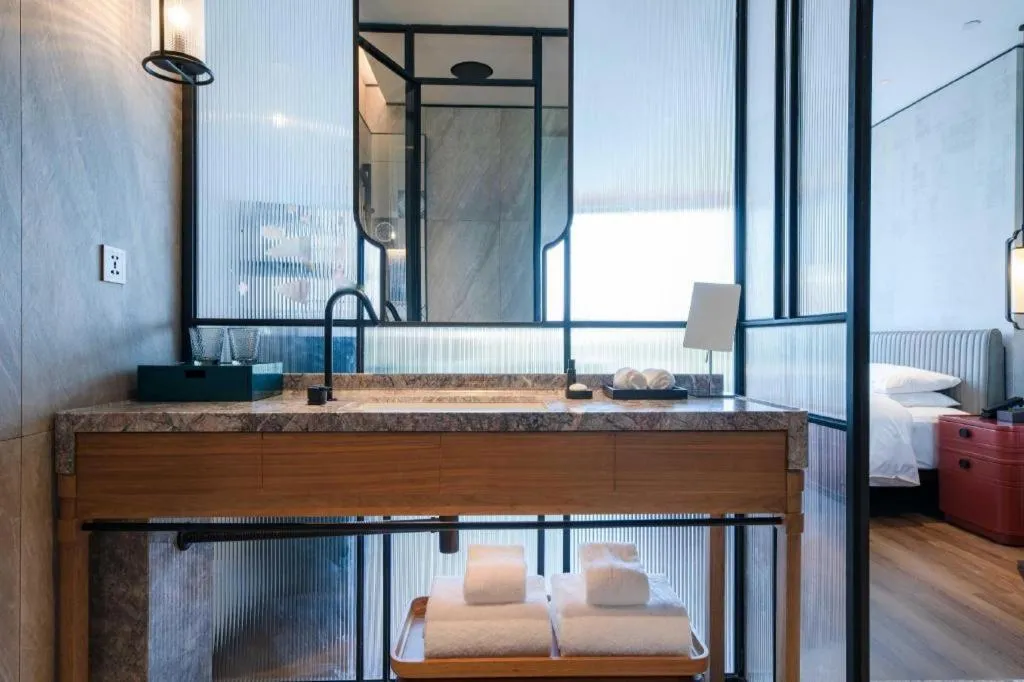 Bed in Mumian Rizhao Hotel