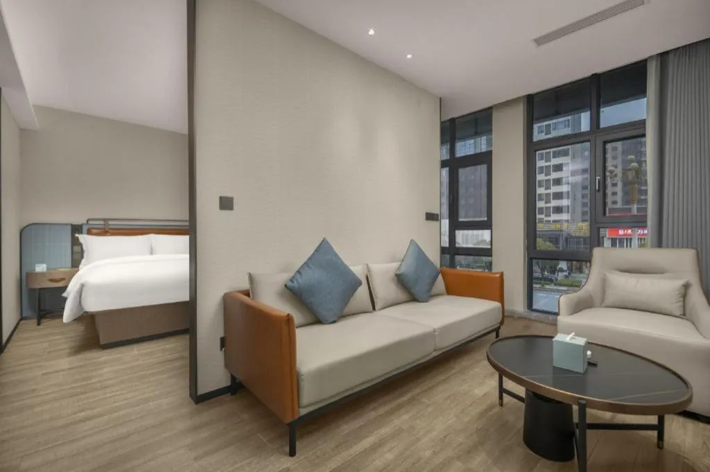 Bed in Echarm Hotel Changsha Huanghua Airport