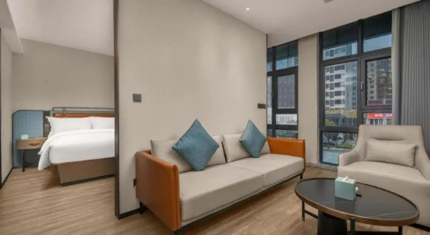 Bed in Echarm Hotel Changsha Huanghua Airport