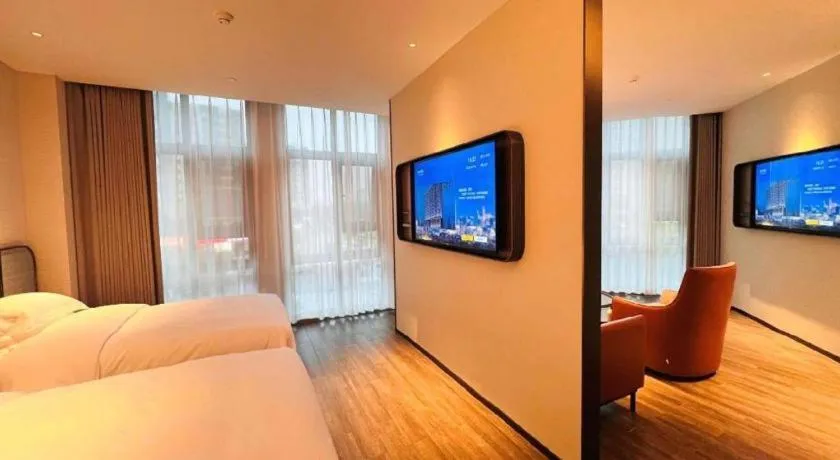 Bed in Echarm Hotel Changsha Huanghua Airport
