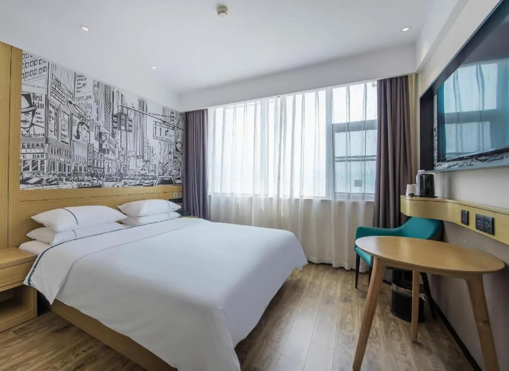 Bed in City Comfort Inn Yichang Zigui Three Gorges Dam Binhu