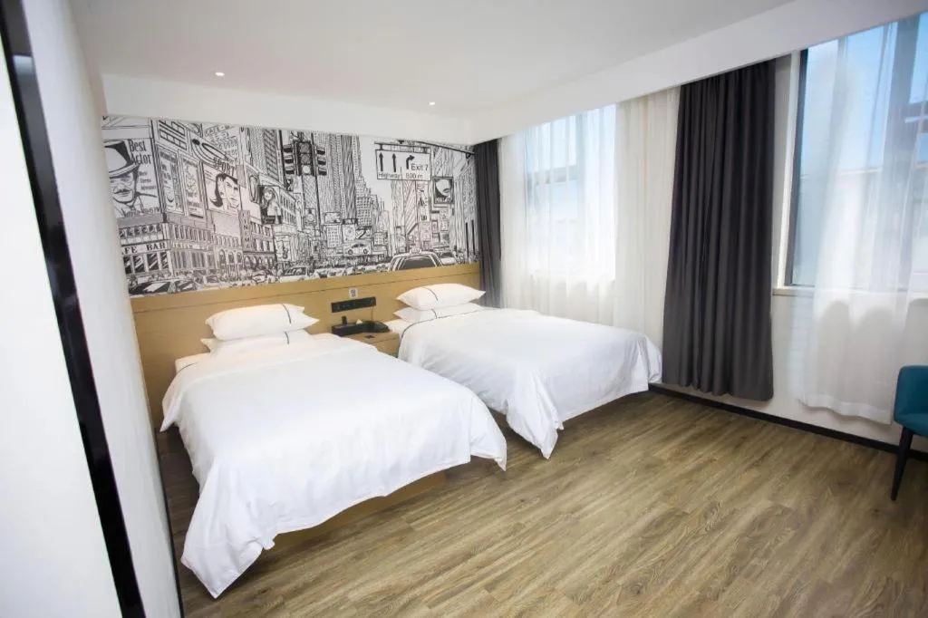 Bed in City Comfort Inn Yichang Zigui Three Gorges Dam Binhu