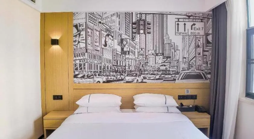 Bed in City Comfort Inn Yichang Zigui Three Gorges Dam Binhu