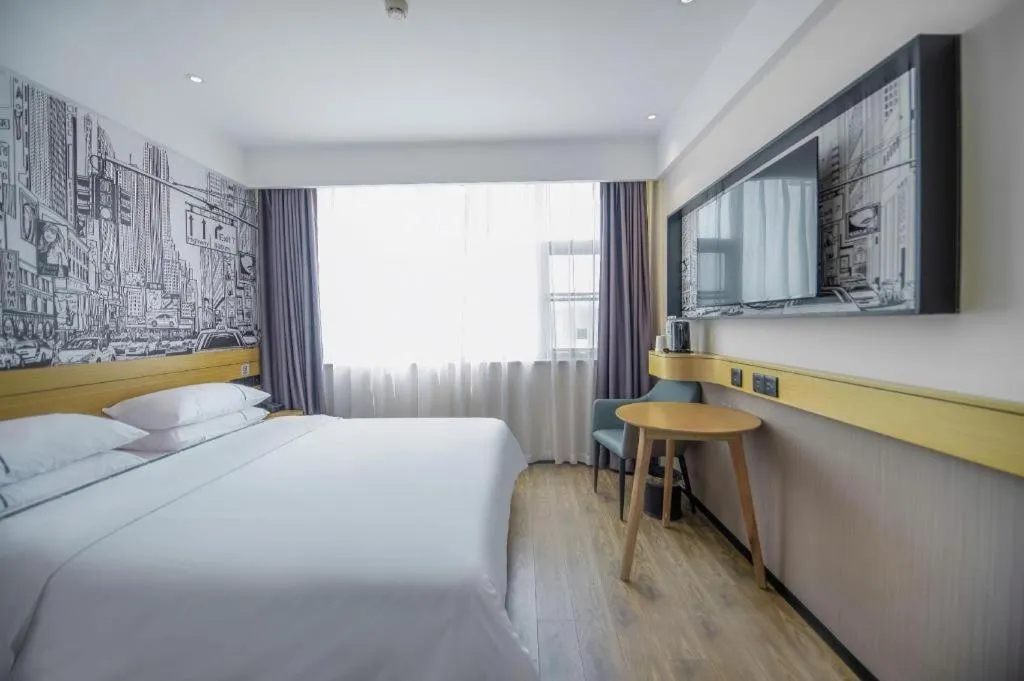 Bed in City Comfort Inn Yichang Zigui Three Gorges Dam Binhu