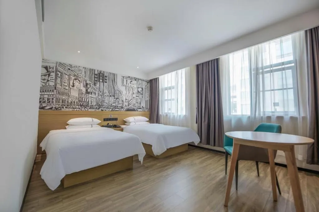 Bed in City Comfort Inn Yichang Zigui Three Gorges Dam Binhu