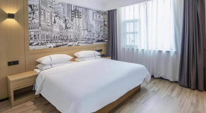 Bed in City Comfort Inn Yichang Zigui Three Gorges Dam Binhu