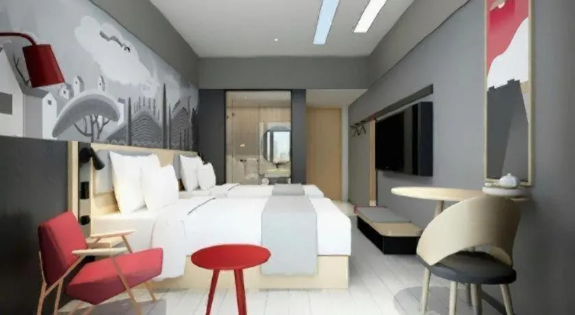 Bed in Borrman Hotel Suzhou Wujiang Zhongshan North Road Pedestrian Street