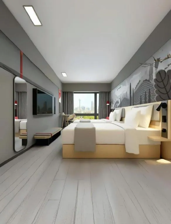 Bed in Borrman Hotel Suzhou Wujiang Zhongshan North Road Pedestrian Street