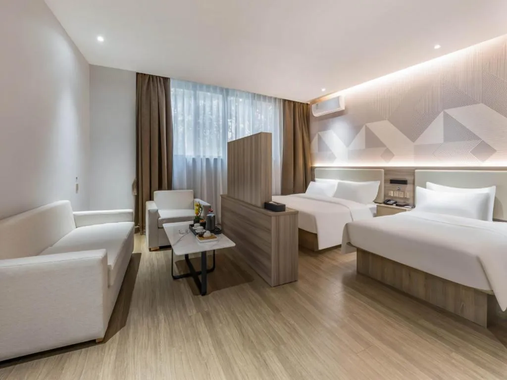 Bed in Borrman Hotel Suzhou Wujiang Zhongshan North Road Pedestrian Street