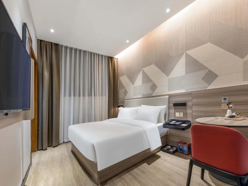 Bed in Borrman Hotel Suzhou Wujiang Zhongshan North Road Pedestrian Street