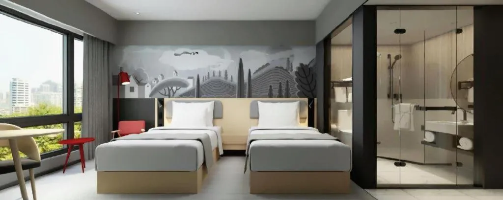 Bed in Borrman Hotel Suzhou Wujiang Zhongshan North Road Pedestrian Street
