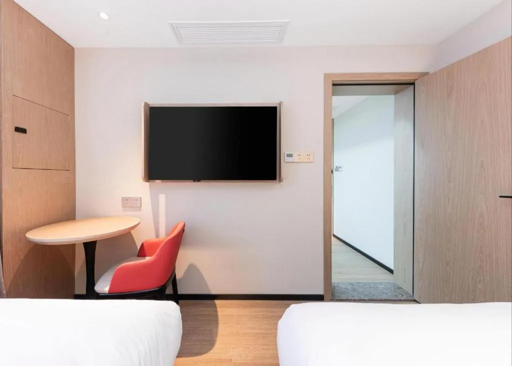 Bed in Borrman Hotel Wuhan First Hospital Hanzheng Street Metro Station