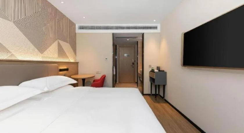 Bed in Borrman Hotel Wuhan First Hospital Hanzheng Street Metro Station