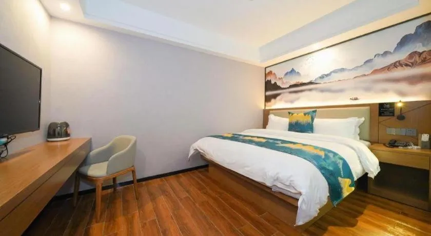 Bed in Borrman Hotel Nanning Anji Passenger Station Xijin Metro Station