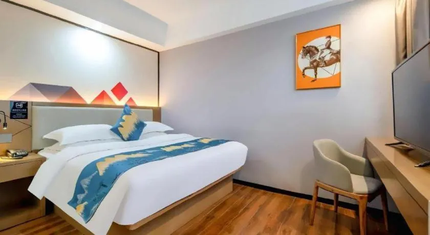 Bed in Borrman Hotel Nanning Anji Passenger Station Xijin Metro Station