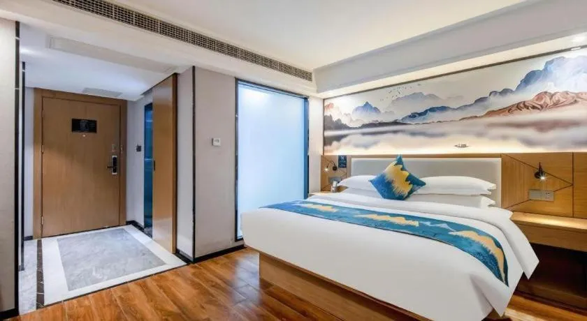 Bed in Borrman Hotel Nanning Anji Passenger Station Xijin Metro Station