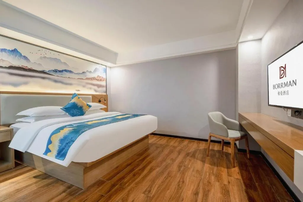 Bed in Borrman Hotel Nanning Anji Passenger Station Xijin Metro Station
