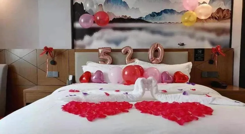 Bed in Borrman Hotel Nanning Anji Passenger Station Xijin Metro Station