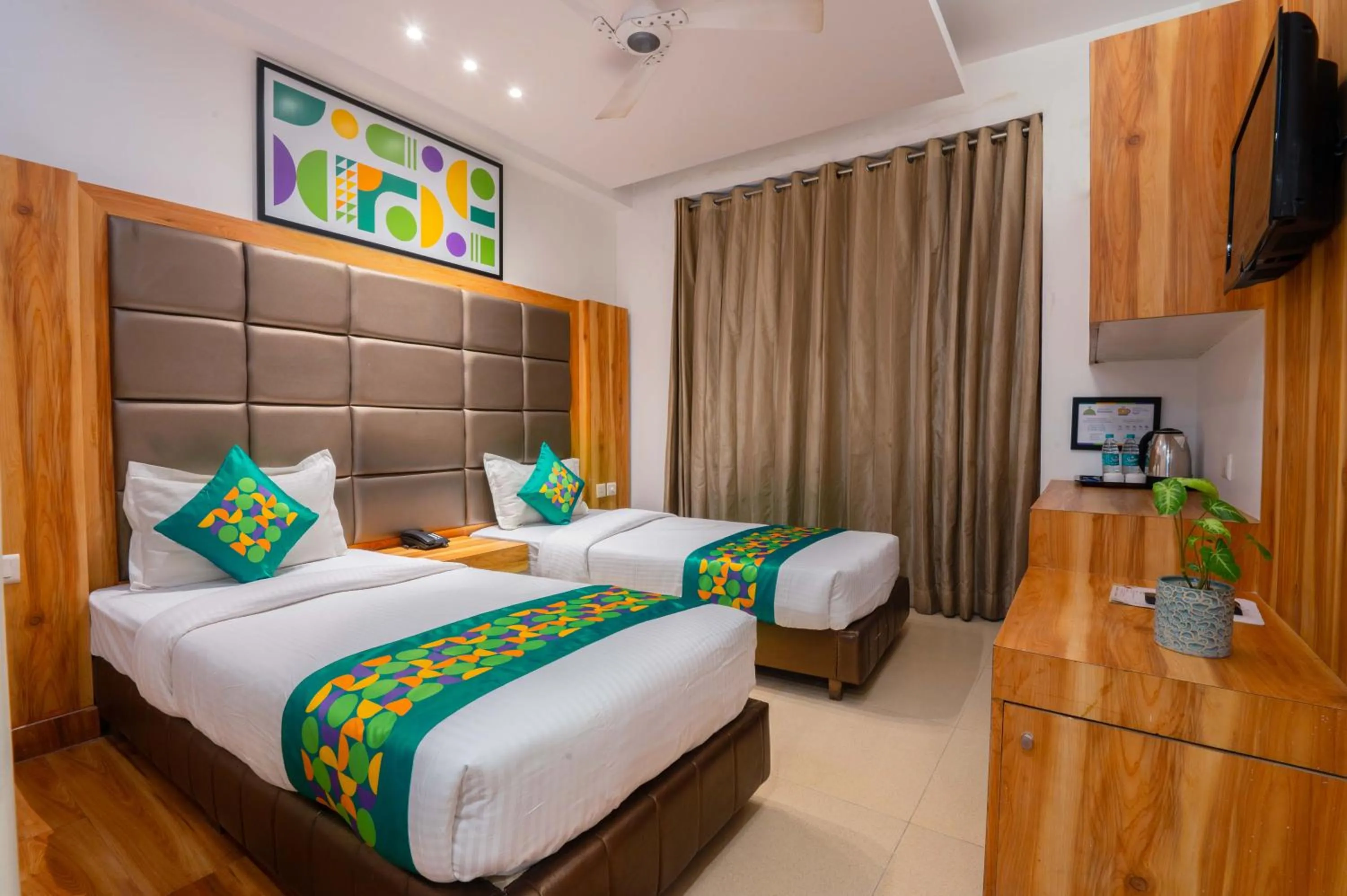 Bedroom, Bed in Treebo Twin Tree