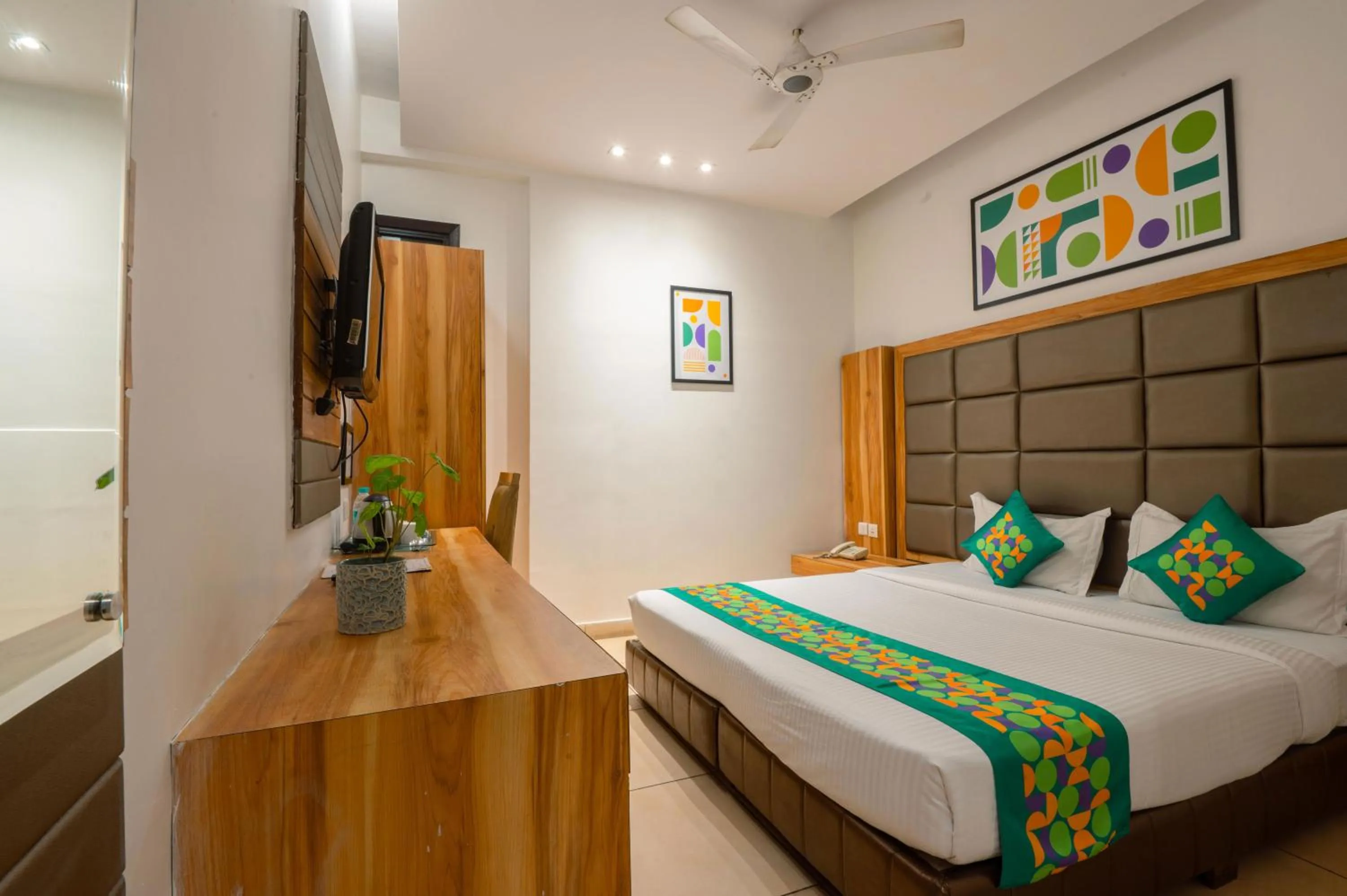 Bedroom, Bed in Treebo Twin Tree